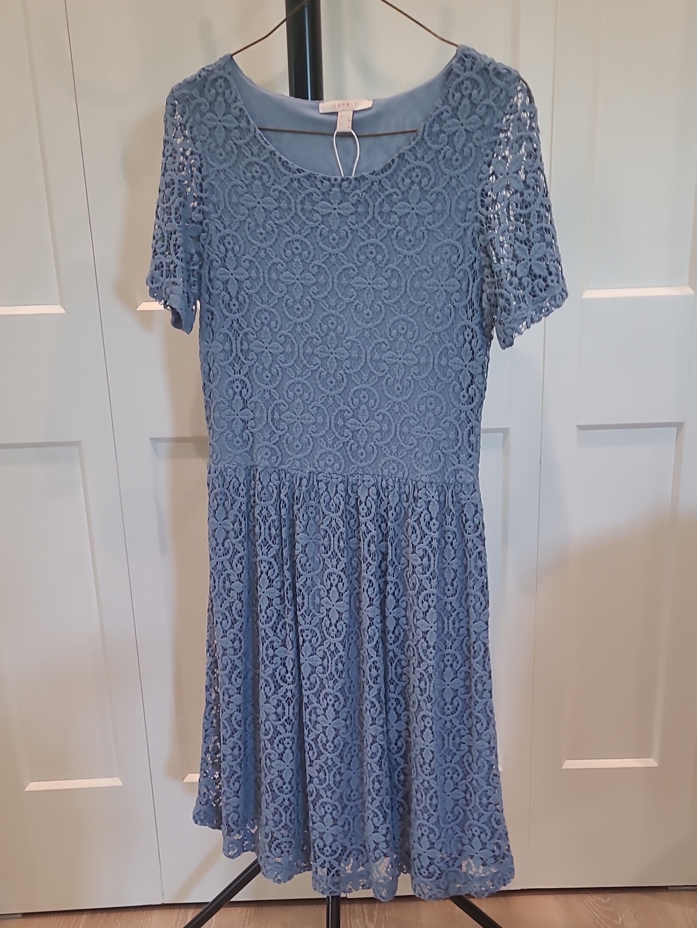 Esprit Dusty Blue Lace Midi Dress